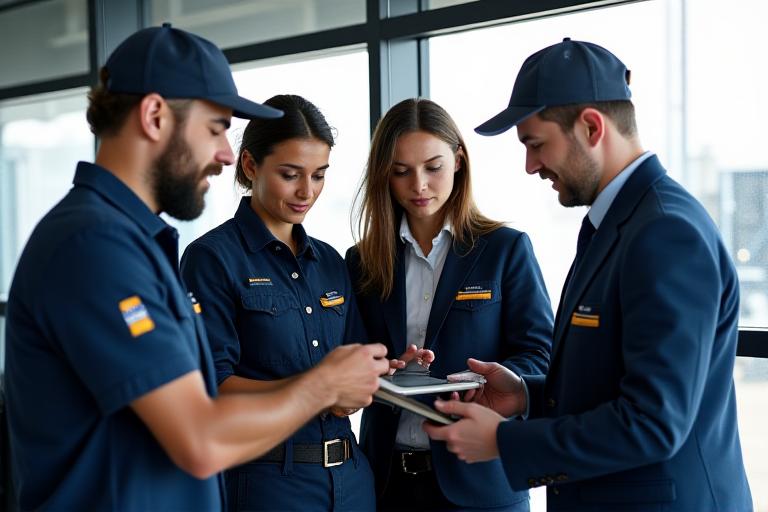 JLS Hauling drivers and logistics coordinators collaborating