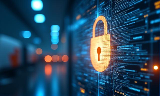 Secure digital lock icon representing logistics data protection