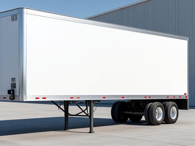 Side view of a clean JLS dry van trailer